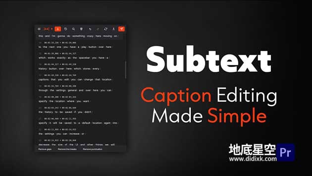PR脚本-导入编辑SRT字幕脚本 Subtext for Premiere Pro V1.0.0 + 使用教程