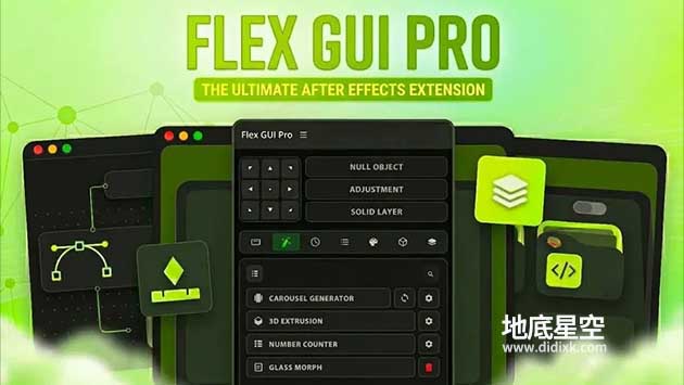 AE脚本-仿Figma风格加速工作流程脚本 CaptureFlex – Flex GUI Pro V7.5.2 + 使用教程
