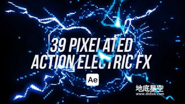 AE模板-39个8-Bit像素风格的电力电流特效