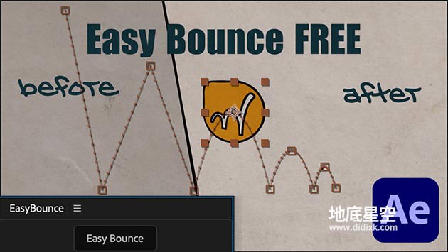 AE脚本-物体弹跳小球动画脚本 Easy Bounce Pro V1.0.003 + 使用教程