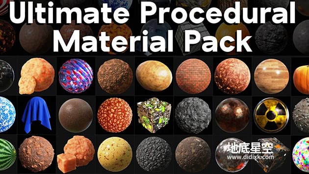 Blender预设- 360组常用程序化贴图材质资产预设包V22 Ultimate Blender Procedural Material Pack V22