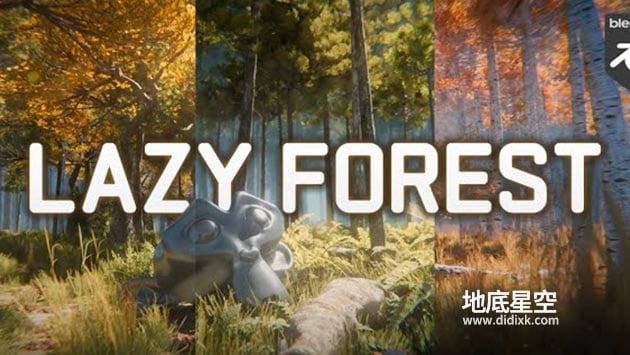 Blender插件-植物树木森林场景生成器资产预设插件 Lazy Forest V2.0.8