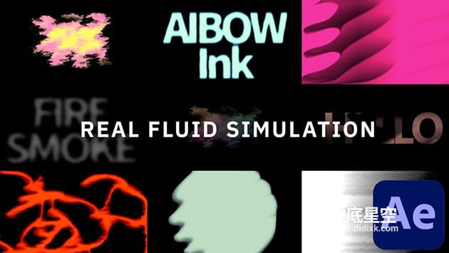 AE插件-中文汉化 AiBow Ink v1.0.0 Win 流体墨水烟雾特效插件 +使用教程