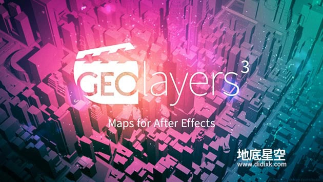 AE脚本-GEOlayers 3 v1.19.0 Win/Mac 三维世界地图导航位置路径绘制工具+使用教程