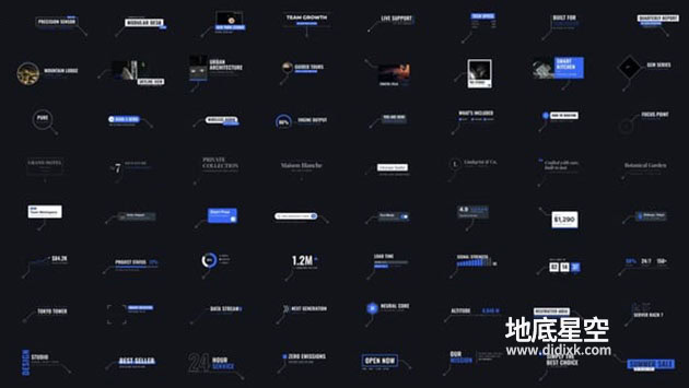 AE模板-100组企业产品标注标题动画箭头引导线信息说明 100 Callouts – Corporate Call-Out Titles